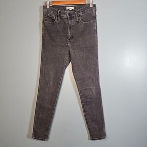 Madewell Women's 10 Inch High Rise Skinny Jeans Black Wash Size 30